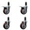 Service Caster 4'' Maroon Poly Swivel 1-1/4'' Expanding Stem Caster Set 2 Total Lock Brakes, 4PK SCC-EXTTL20S414-PPUB-MRN-2-S-2-114 - alternate 1